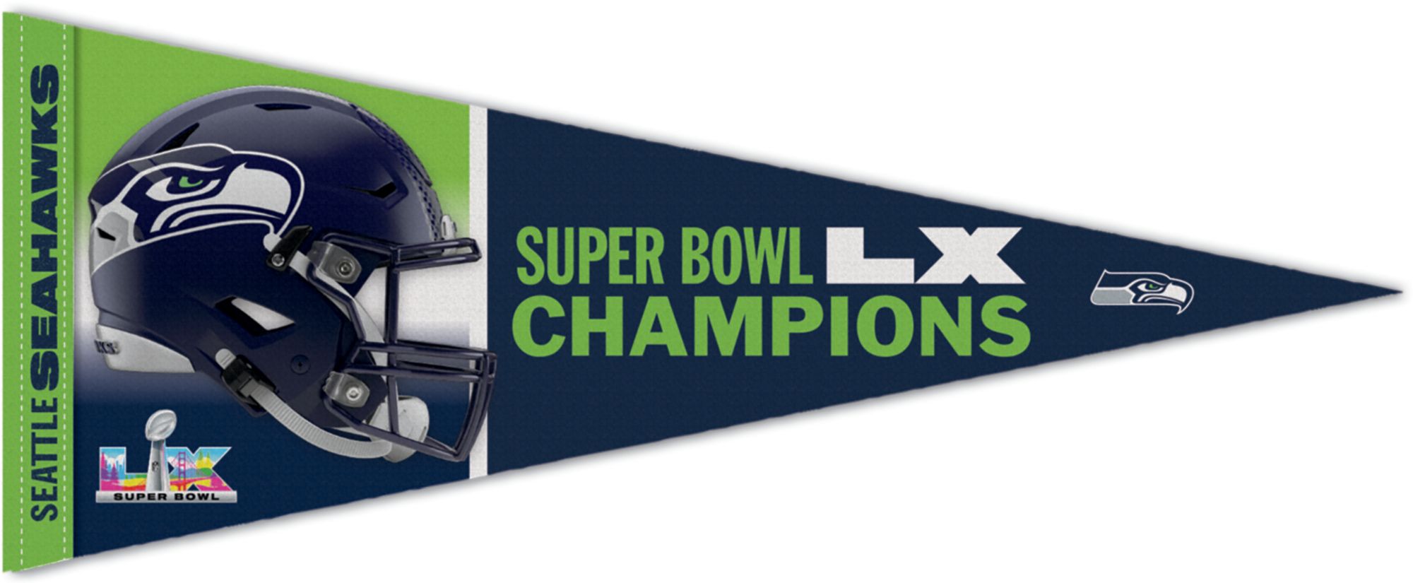 WinCraft 2025-26 Super Bowl LX Champions Seattle Seahawks Team Pennant
