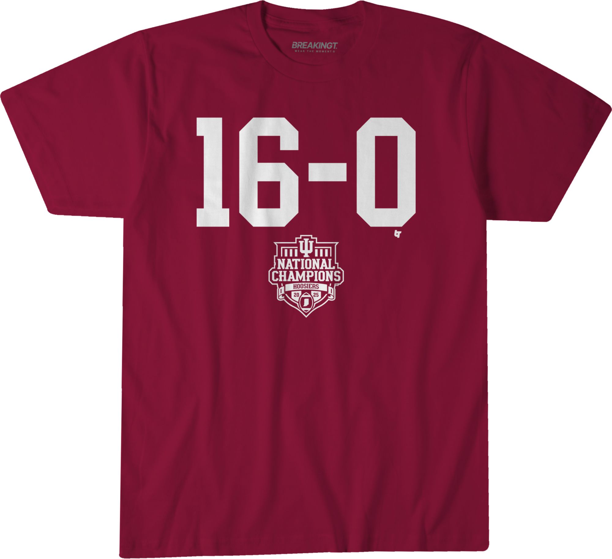 BreakingT Adult Indiana Hoosiers 16-0 2025-26 CFP National Champions T-Shirt