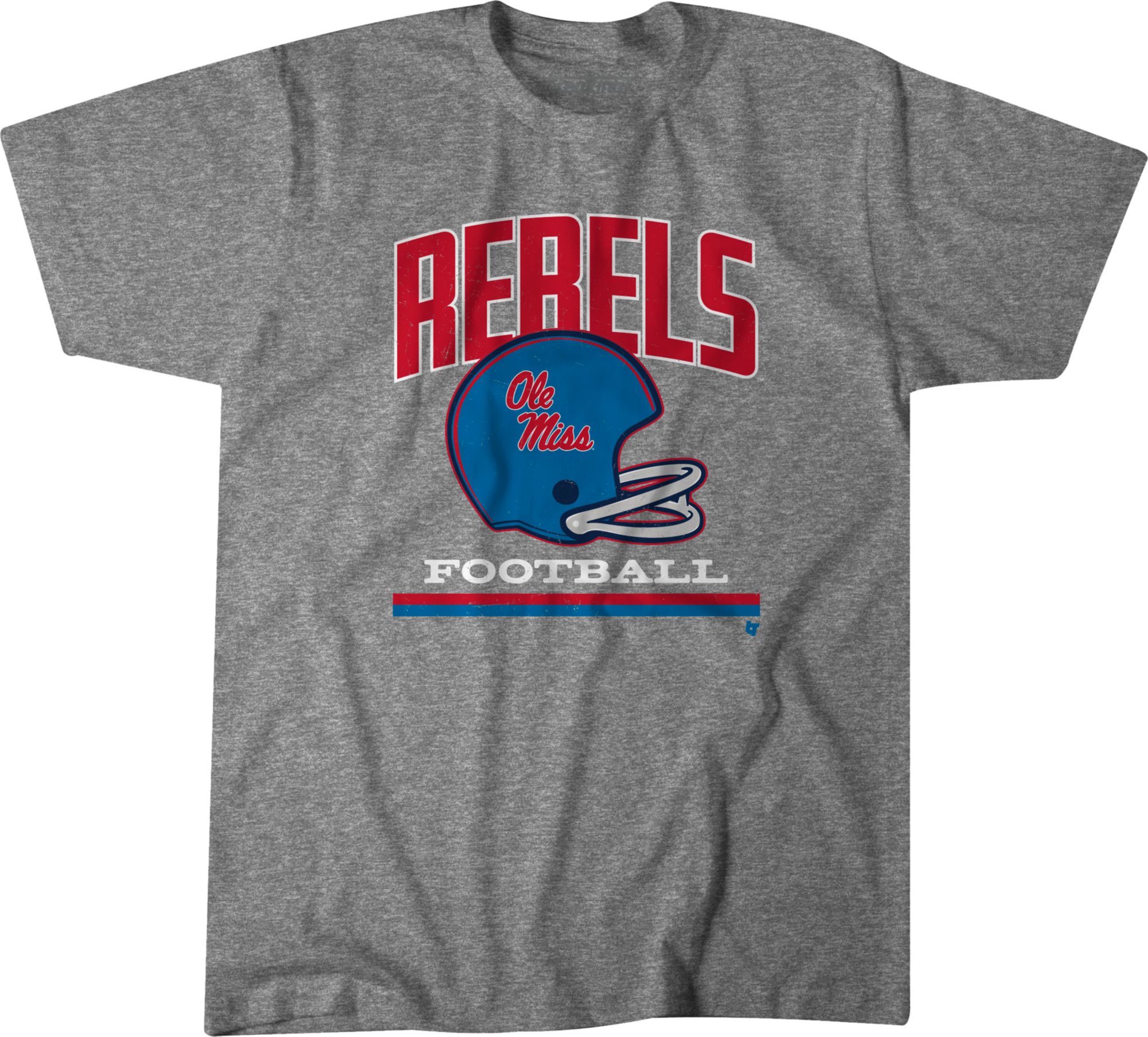 BreakingT Men's Ole Miss Rebels Grey Helmet T-Shirt