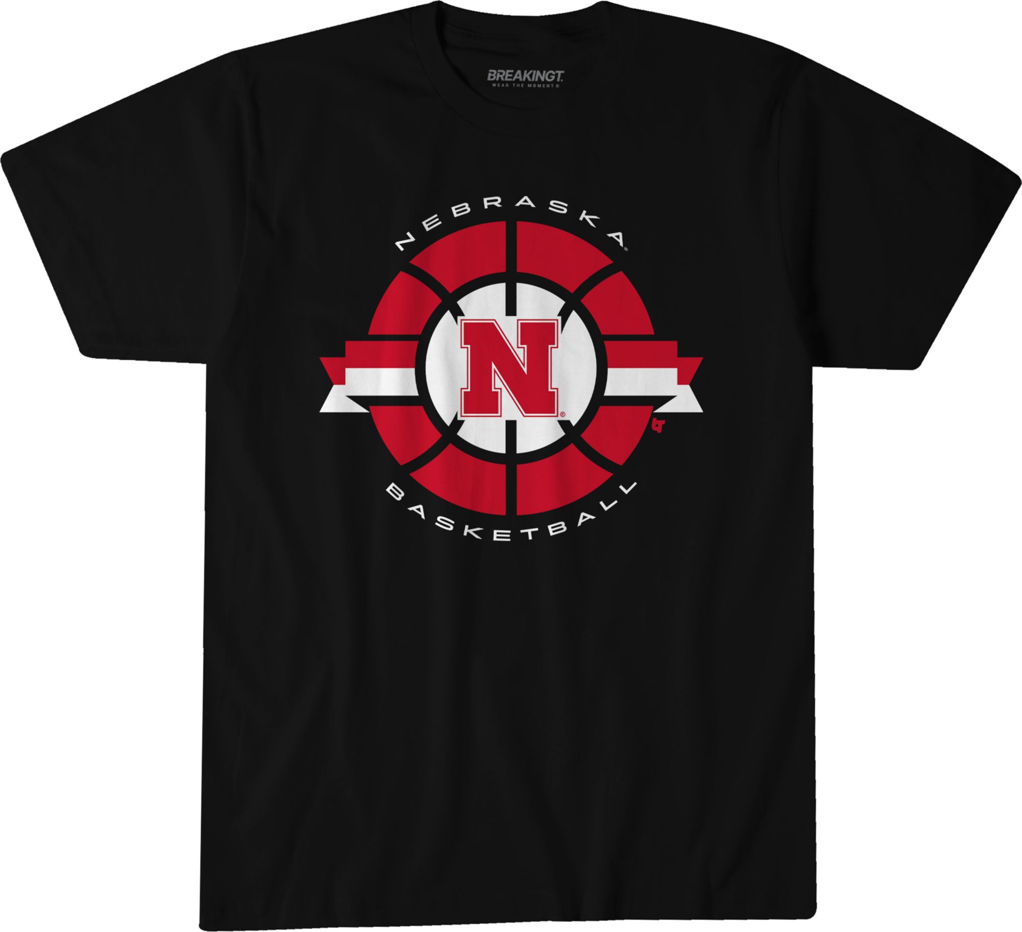 BreakingT Men's Nebraska Cornhuskers Black Basketball Classic Circle T-Shirt