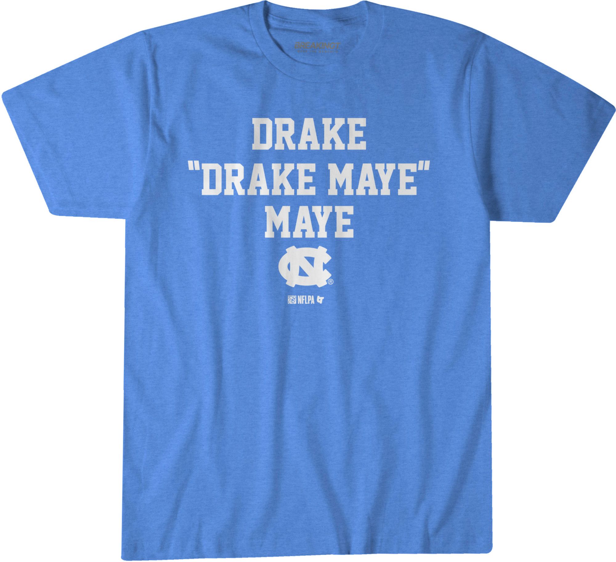 BreakingT Adult North Carolina Tar Heels Drake "Drake Maye" Maye Carolina Blue T-Shirt