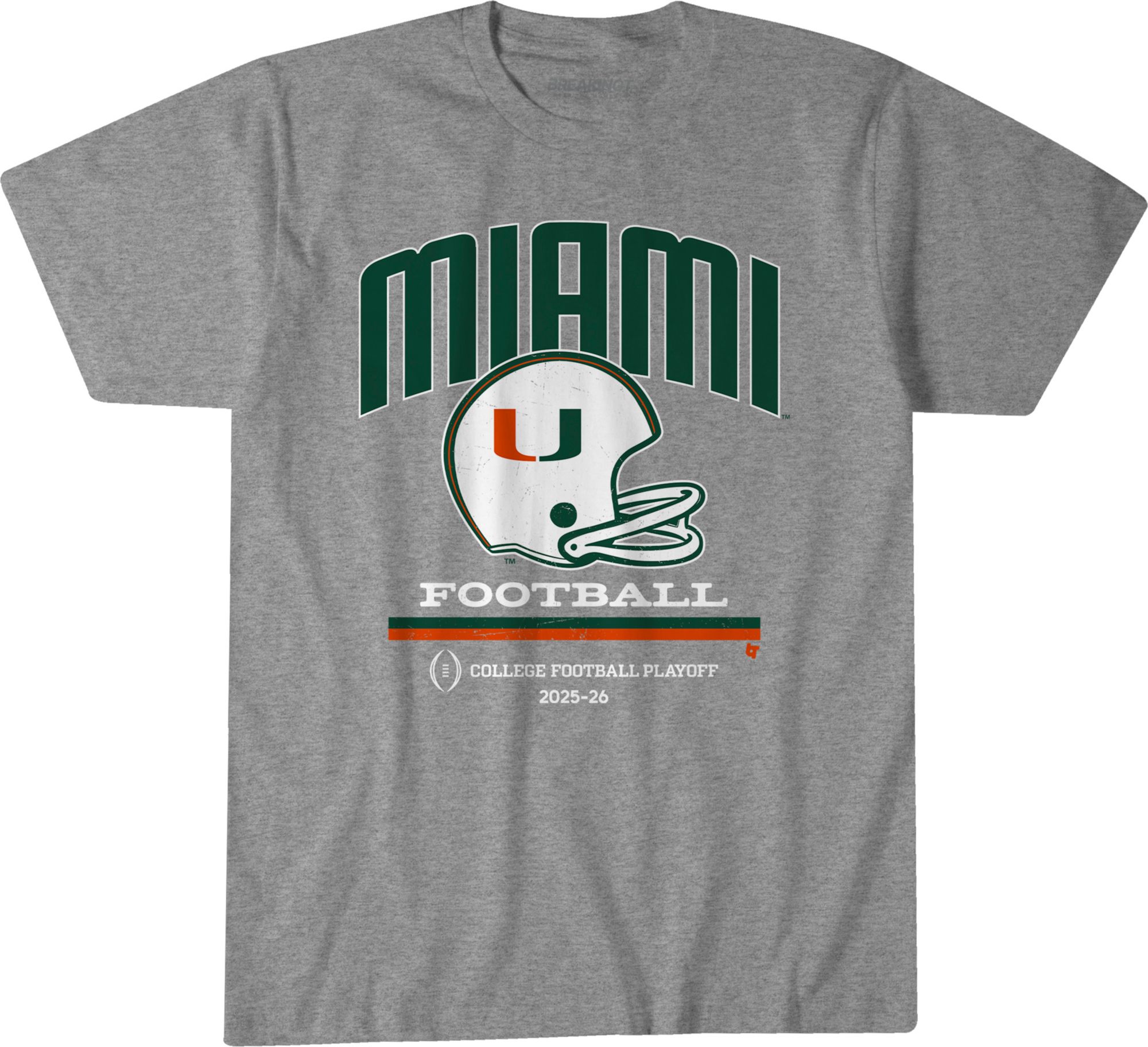 BreakingT Youth Miami Hurricanes Grey Vintage Helmet T-Shirt