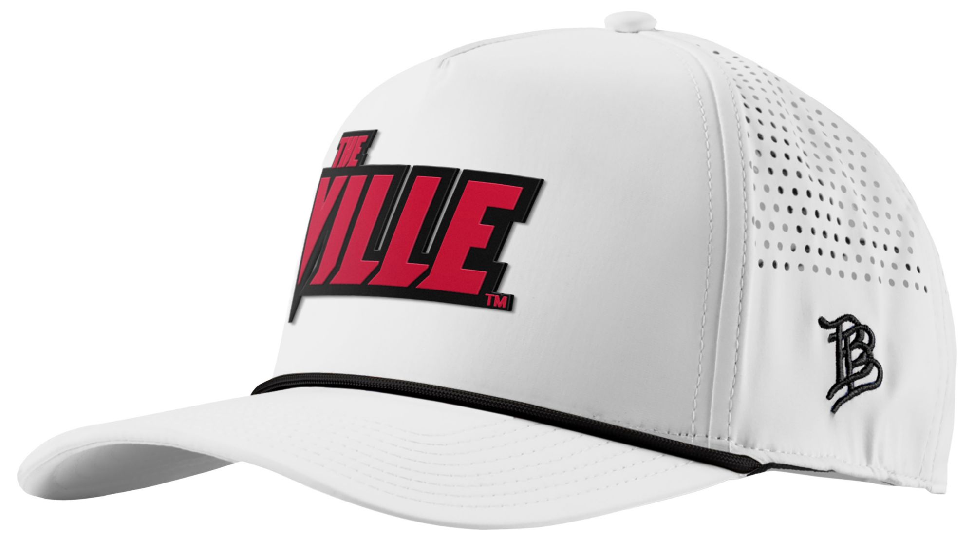 Branded Bills Adult Louisville Cardinals White Five Panel Rope Adjustable Snapback Hat
