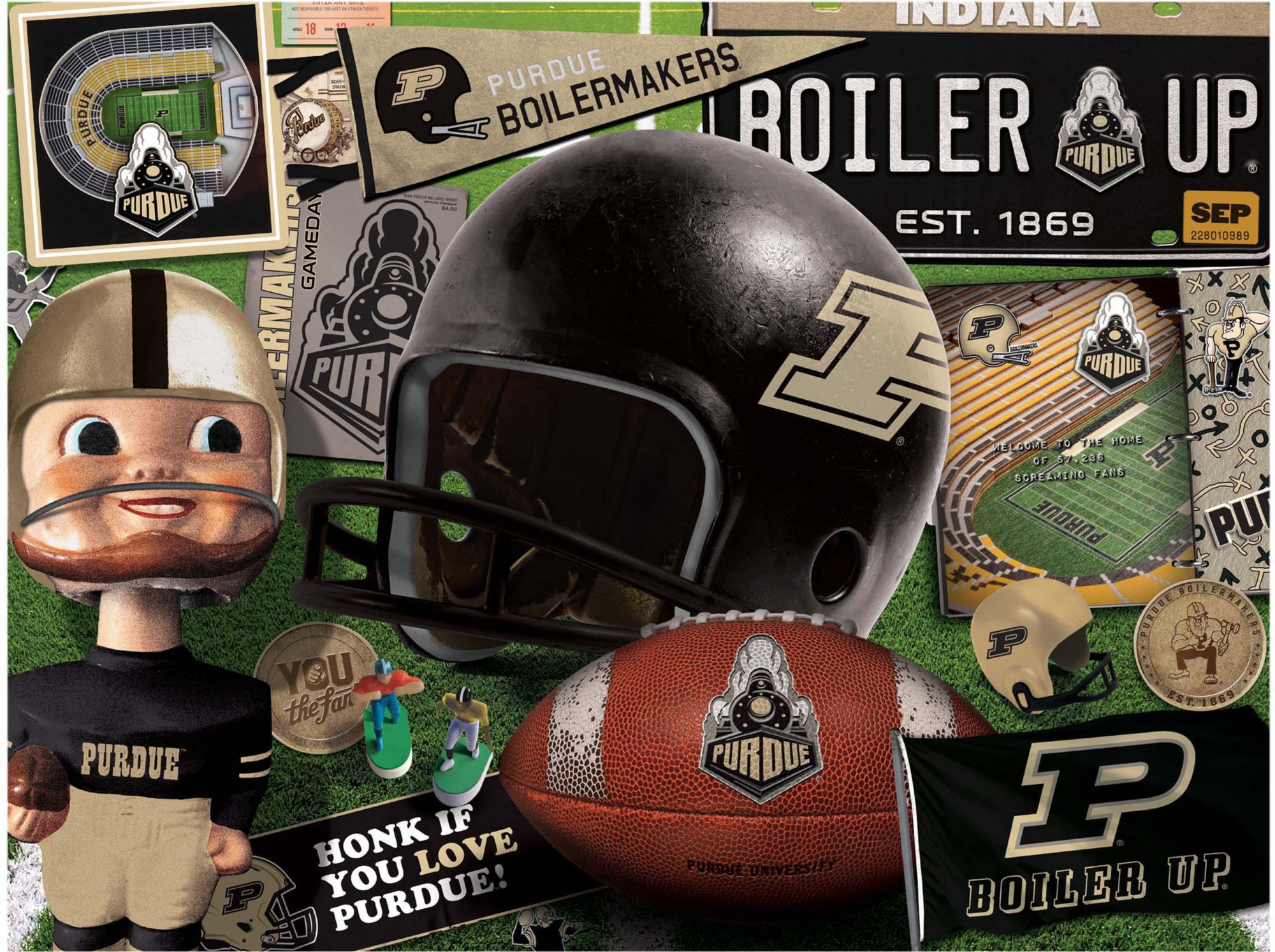 YouTheFan Purdue Boilermakers Football Retro Puzzle