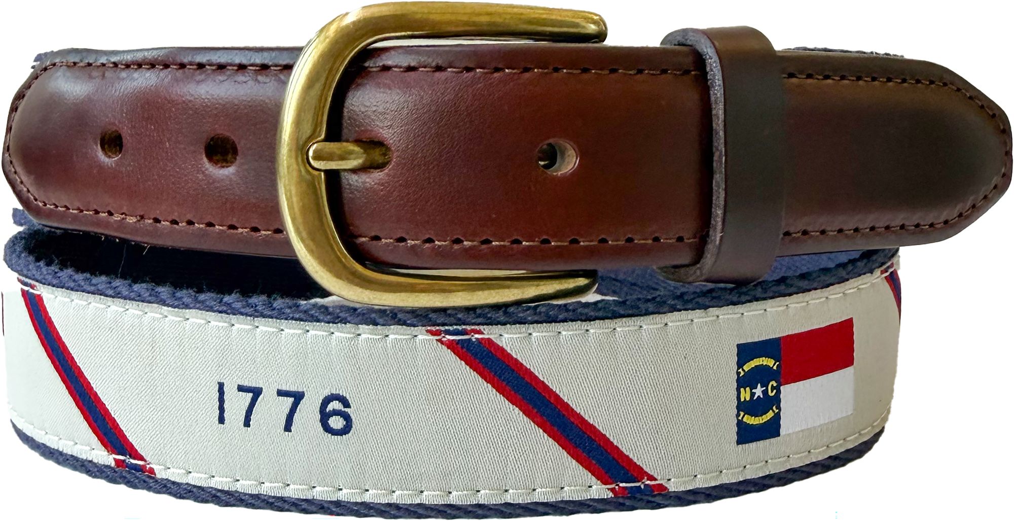 YRI Belts Men's North Carolina 1776 Ribbon Golf Belt