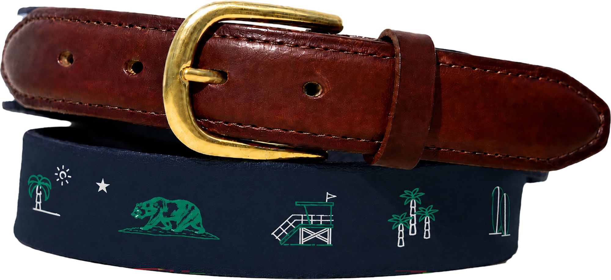 YRI Belts Men's California Ribbon Golf Belt