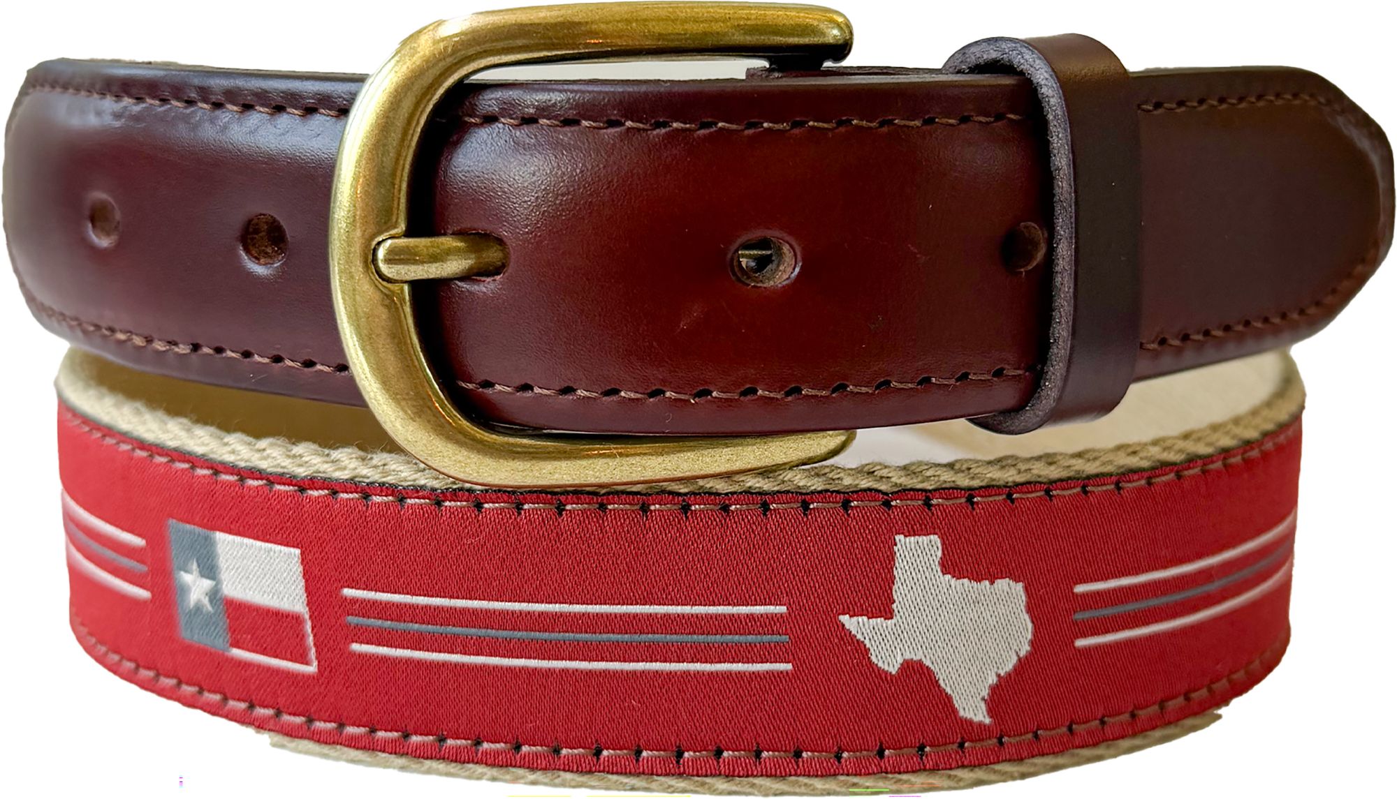 YRI Belts Men's Texas State Ribbon Golf Belt