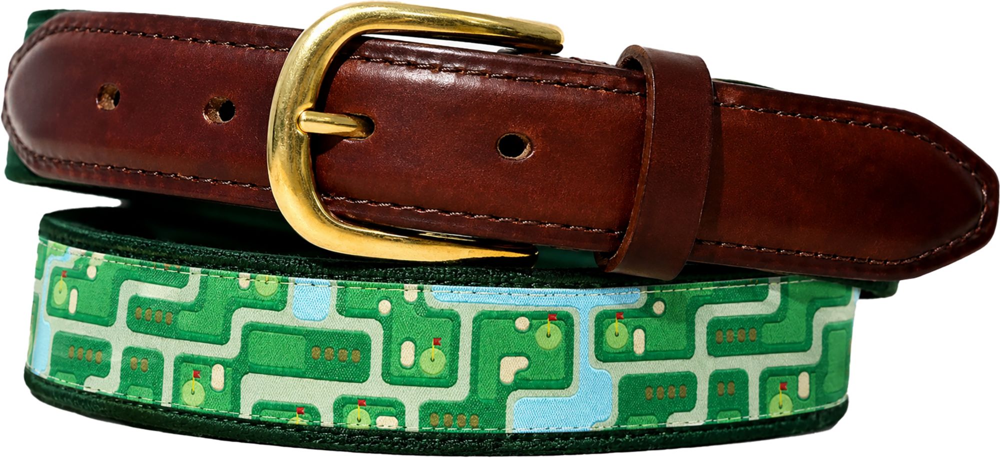 YRI Belts Men's Routing Map Ribbon Golf Belt