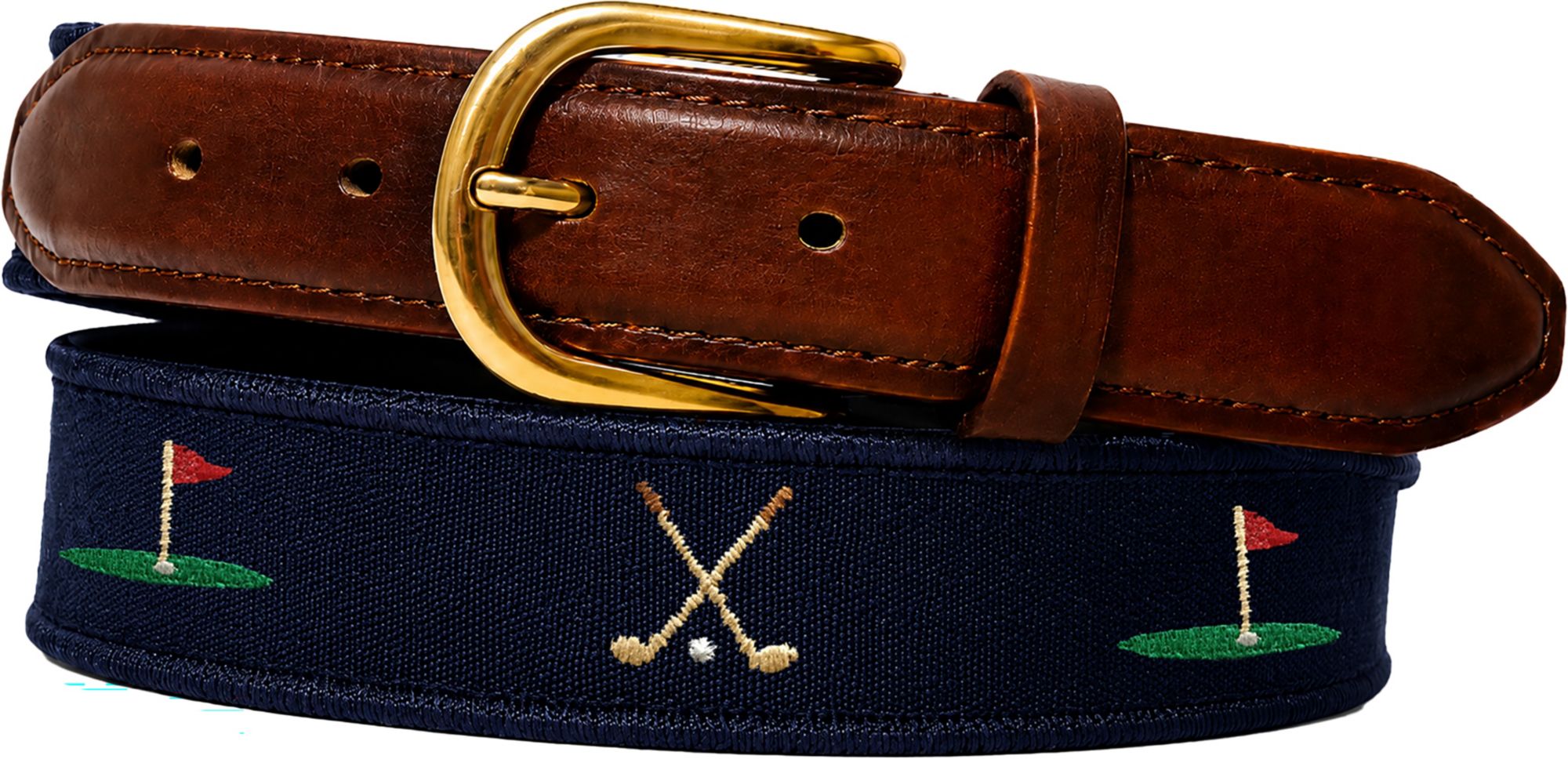 YRI Belts Men's Signature Embroidered Golf Belt