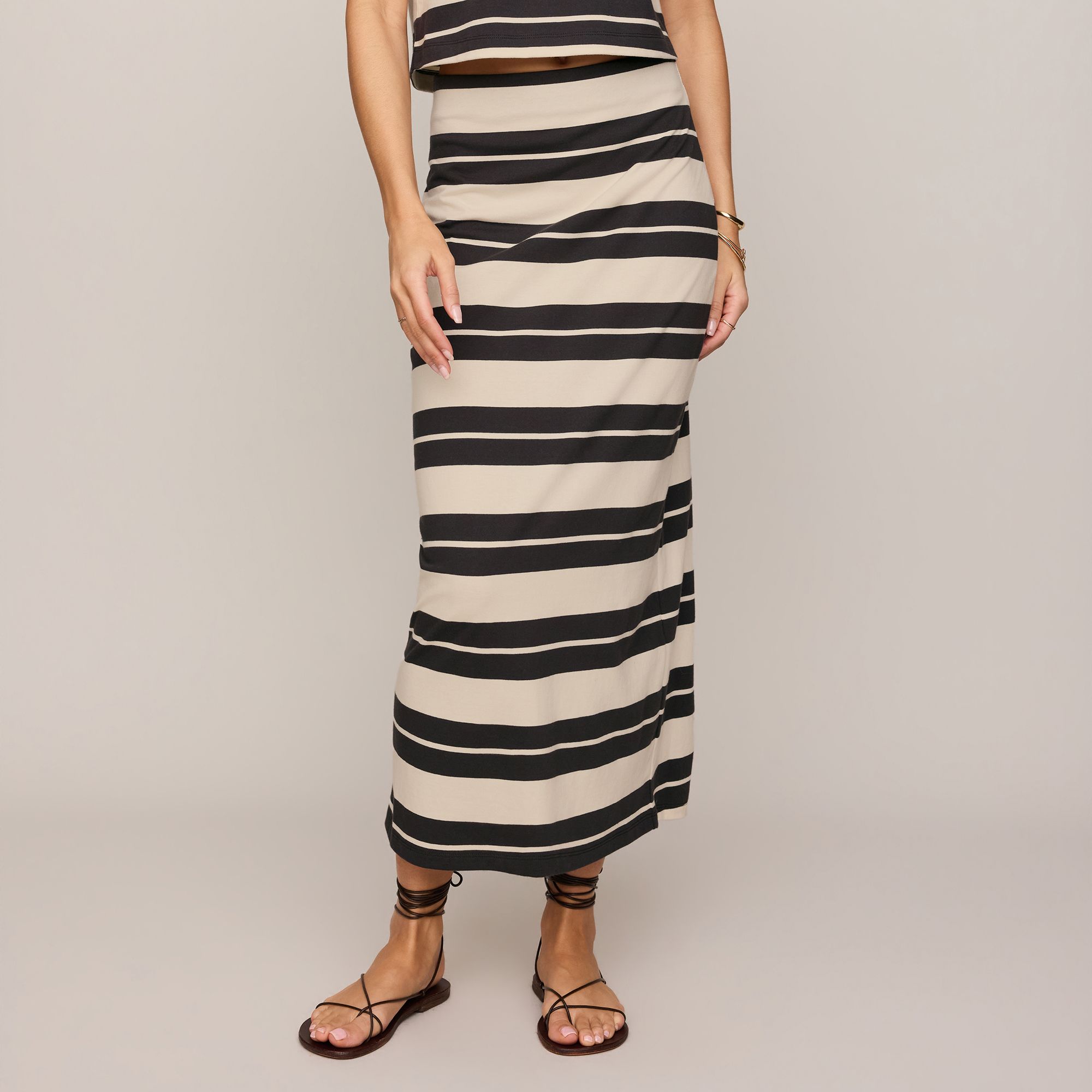 Z Supply Women's Gail Striped Jersey Midi Skirt