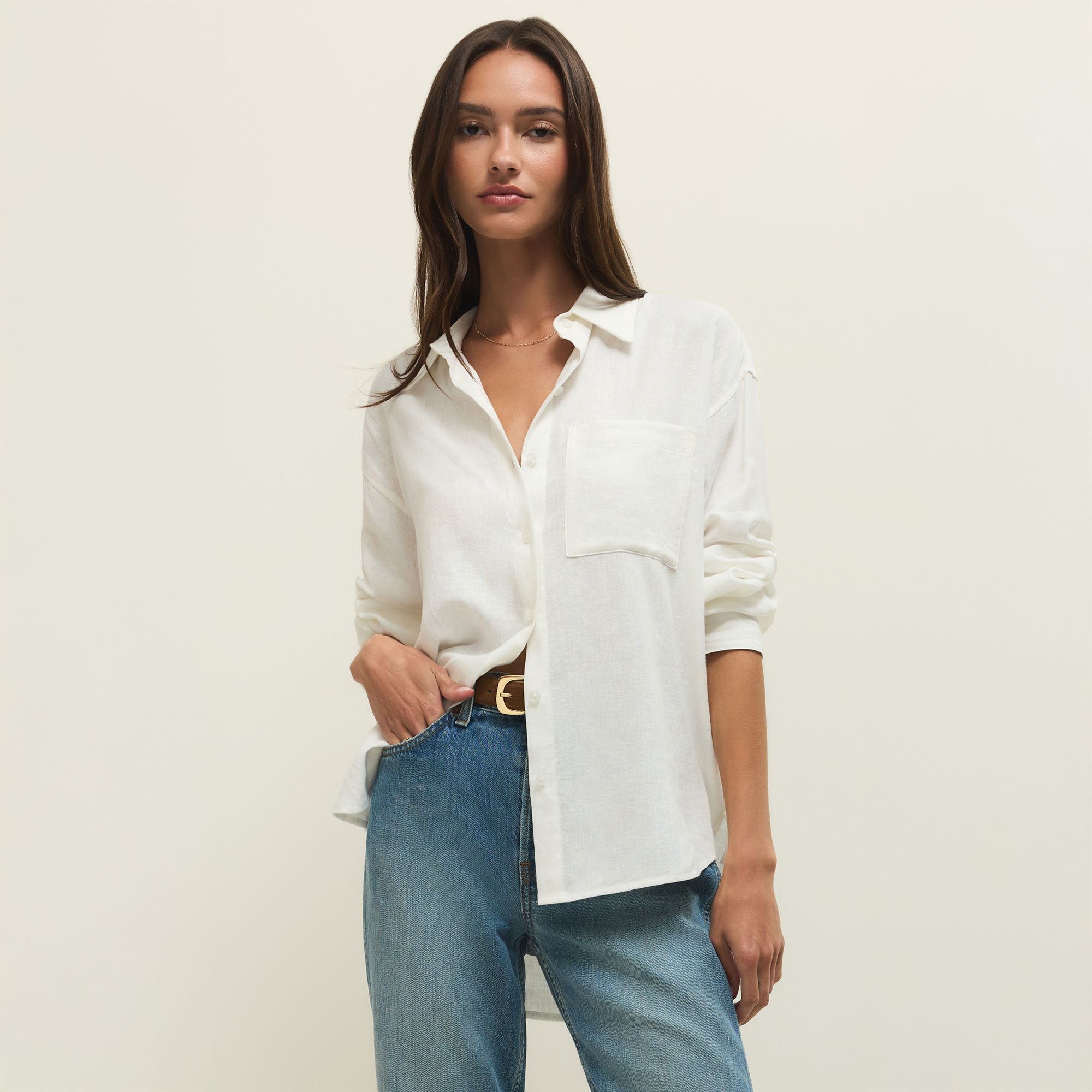 Z Supply Women's Alfie Linen Button Up Shirt