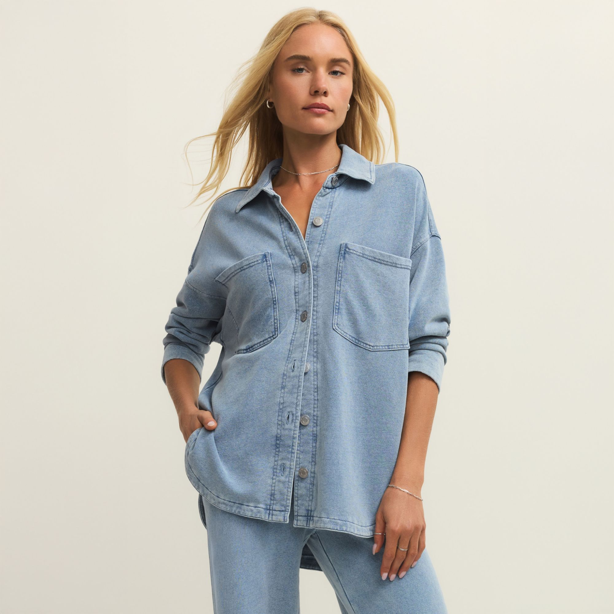 Z Supply Women's All Day Knit Denim Jacket