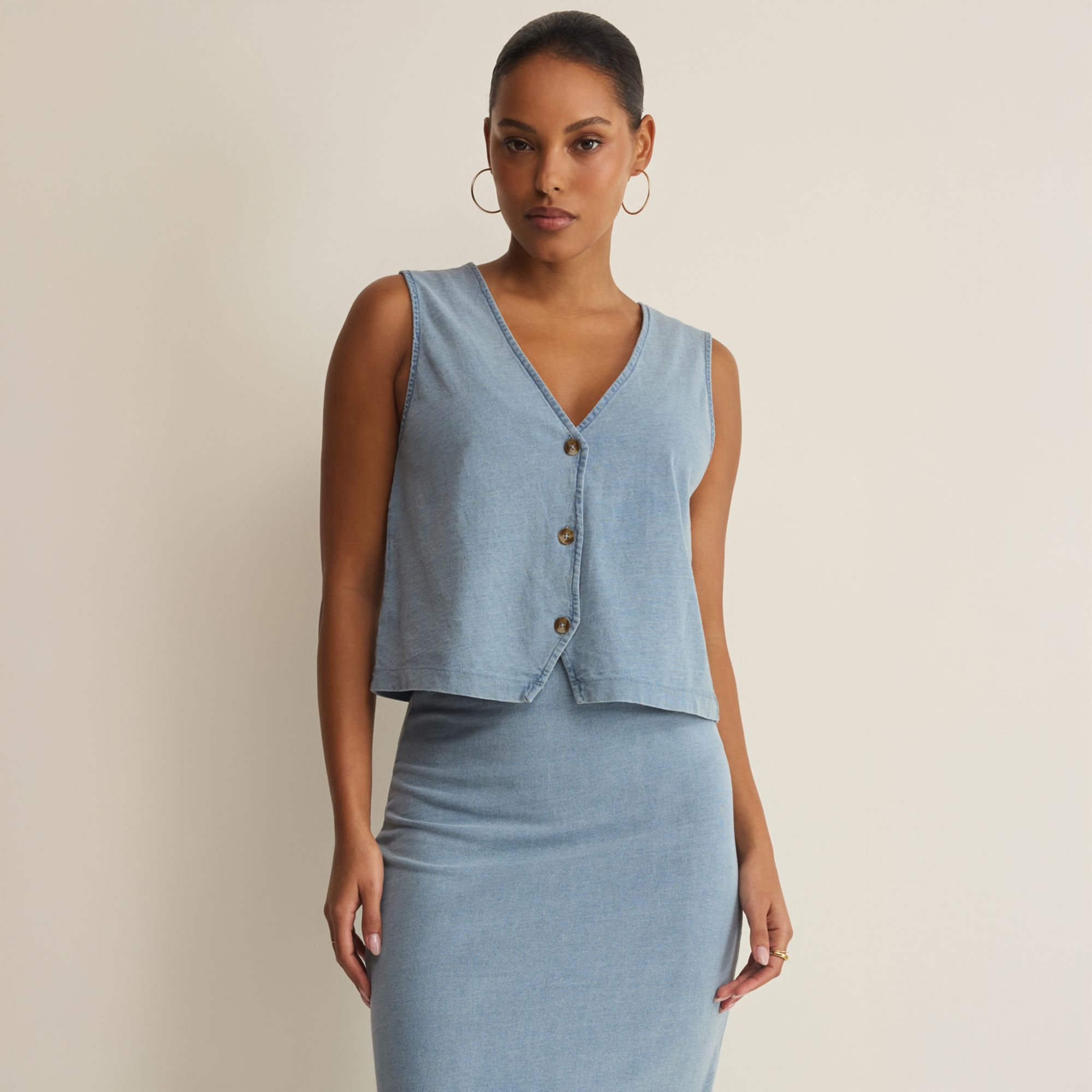Z Supply Women's Noelle Jersey Denim Top
