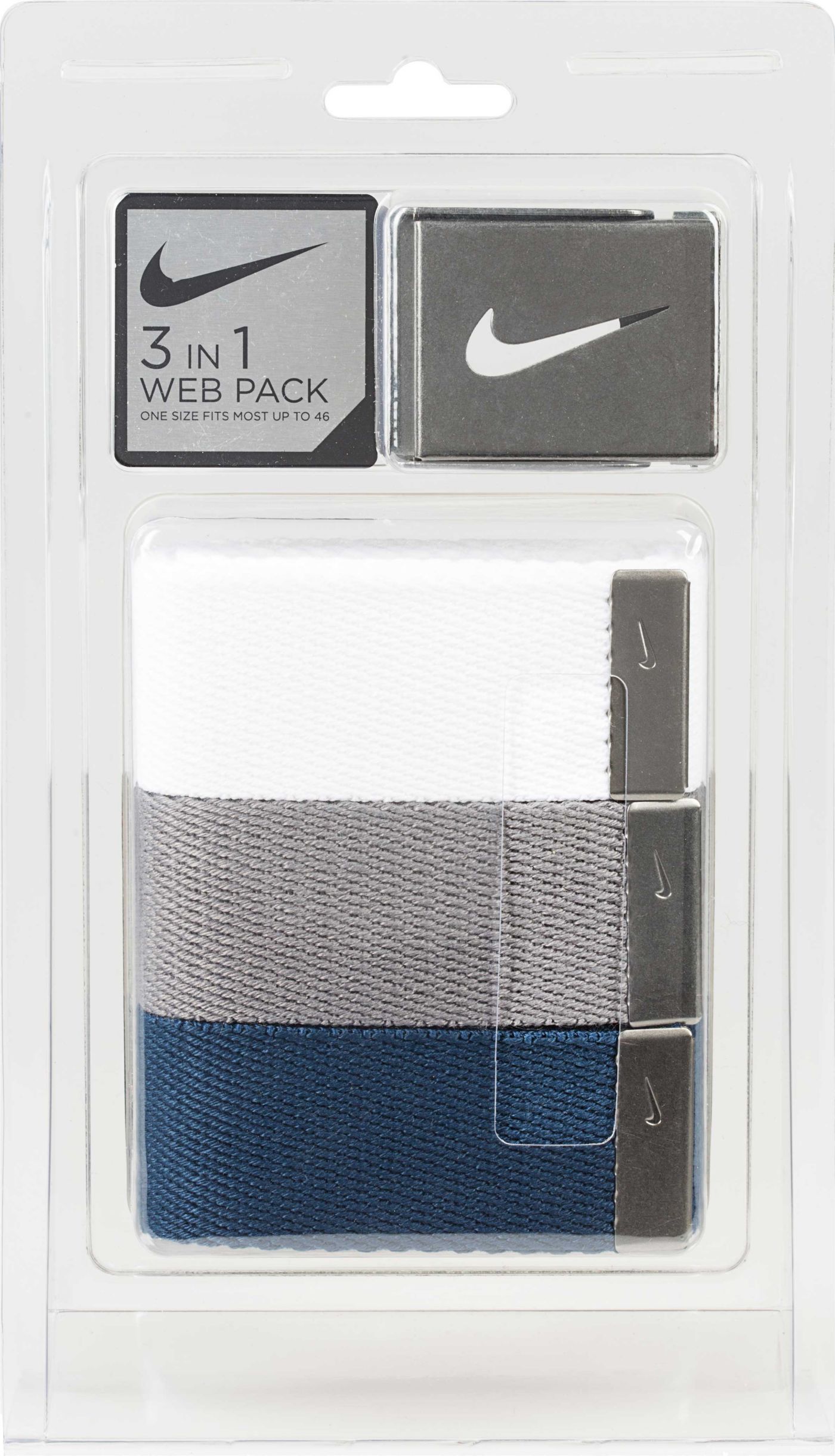 nike men's web golf belt 3 pack