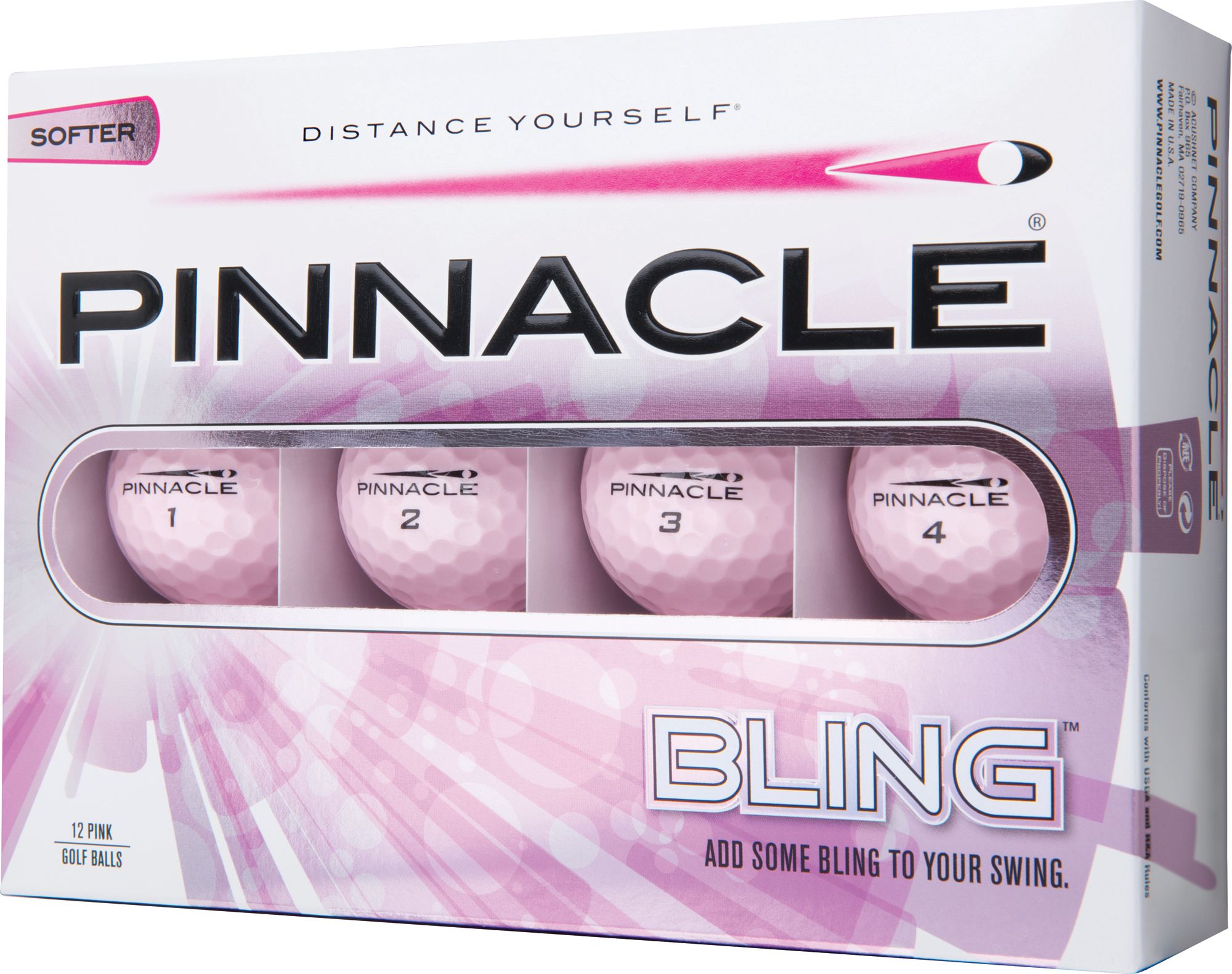 Pinnacle Bling Pink Personalized Golf Balls