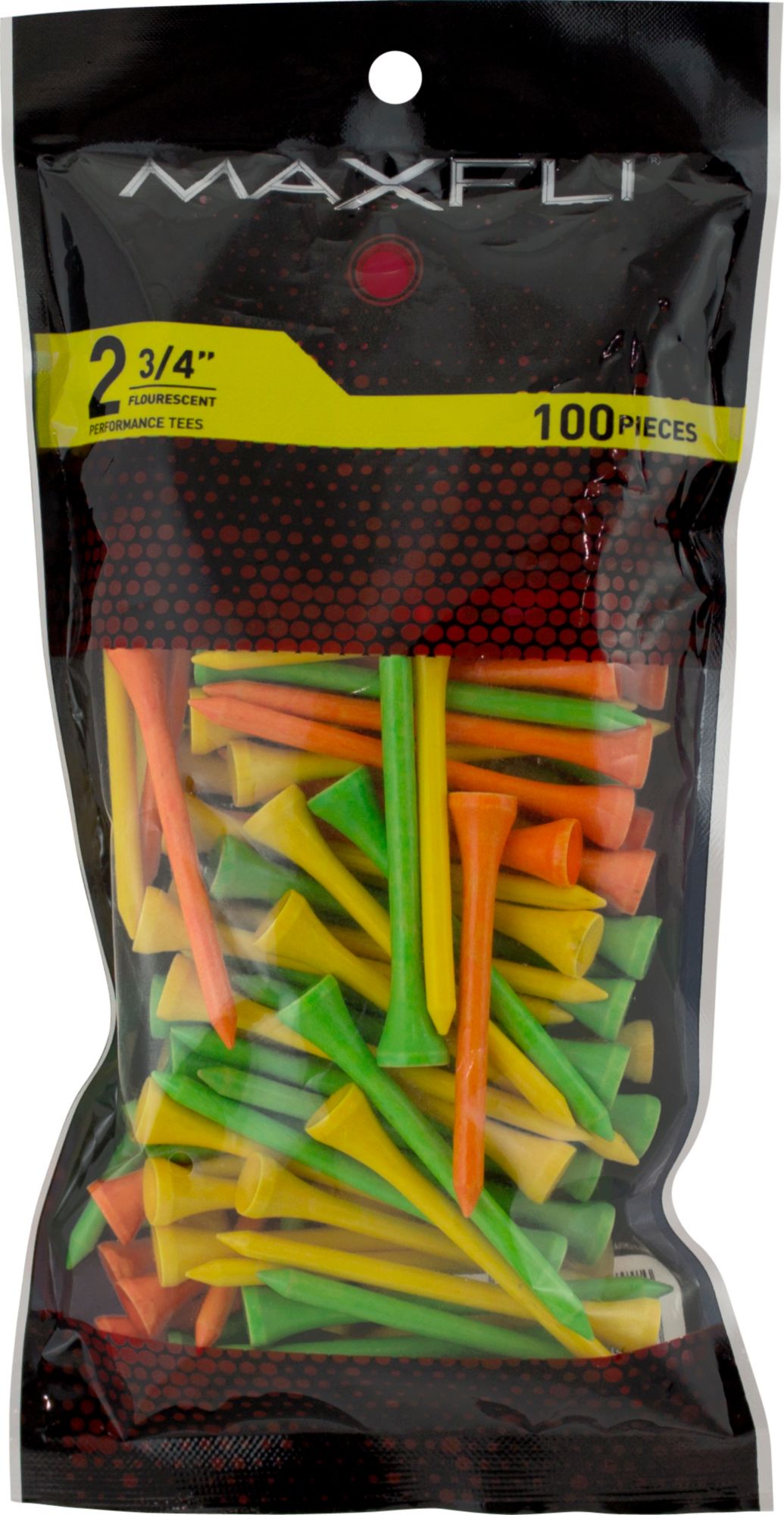 Maxfli 2.75'' Fluorescent Golf Tees – 100-Pack