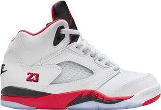 Preschool Air Jordan 5 Retro Fire Red 'Black Tongue'